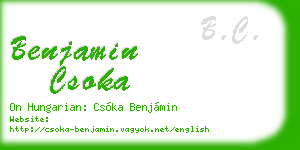 benjamin csoka business card