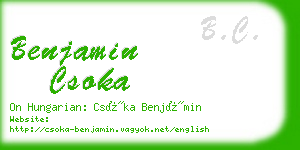 benjamin csoka business card